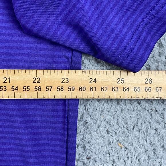 Footjoy Golf Polo Shirt Men's Large Purple Striped Causal Performance Preppy - Picture 5 of 9